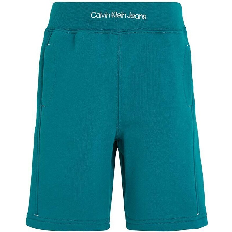 Детски къси панталони Calvin Klein Jeans в зелено