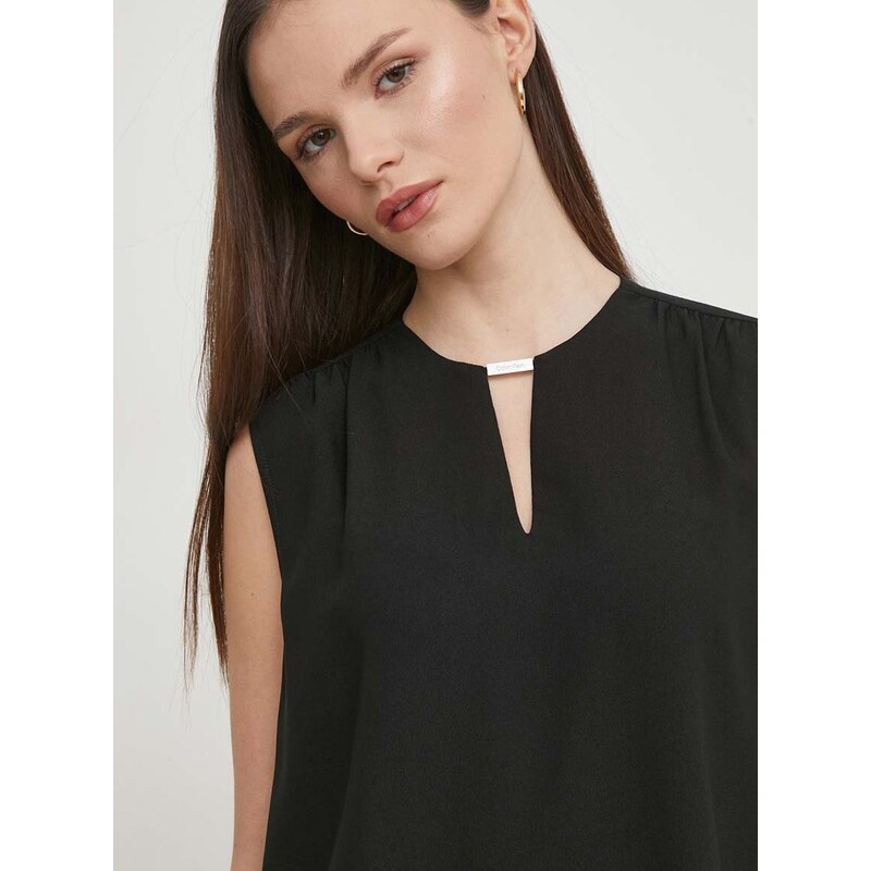 Блуза Calvin Klein в черно с изчистен дизайн K20K207063