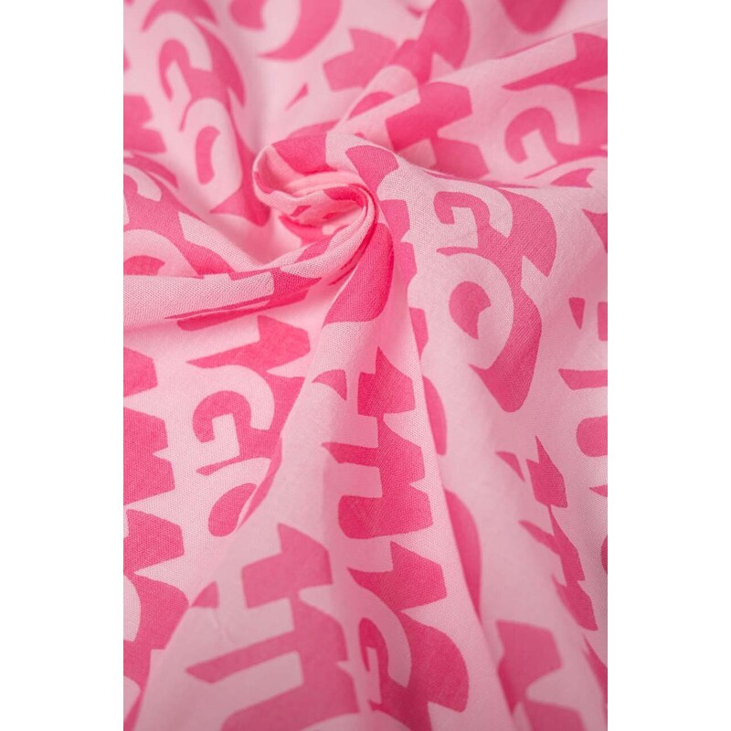 Памучен шал HUGO в розово с десен 50514001