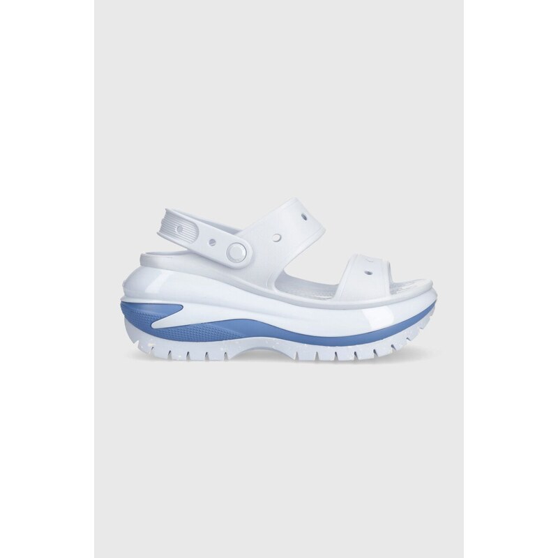 Чехли Crocs Classic Mega Crush Sandal в синьо с платформа 207989