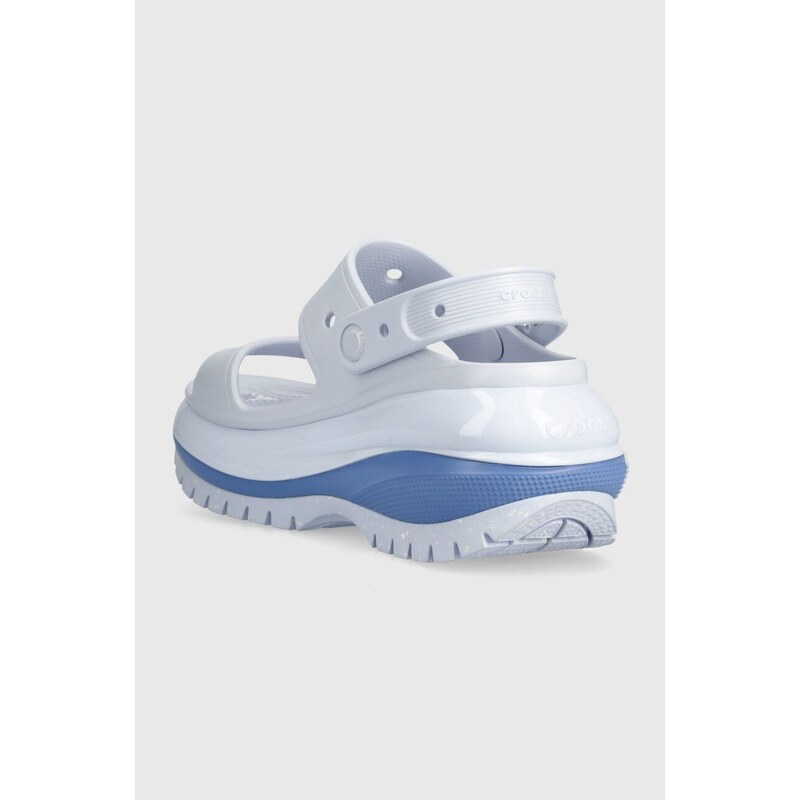 Чехли Crocs Classic Mega Crush Sandal в синьо с платформа 207989
