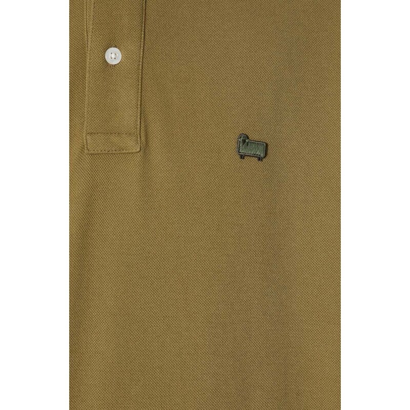 Памучна тениска с яка Woolrich Classic American Polo в зелено с изчистен дизайн CFWOPO0062MRUT2555