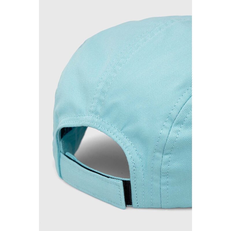 Детска памучна шапка с козирка Emporio Armani в синьо с апликация