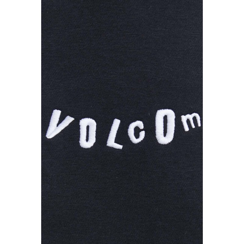 Суичър Volcom в черно с качулка с апликация