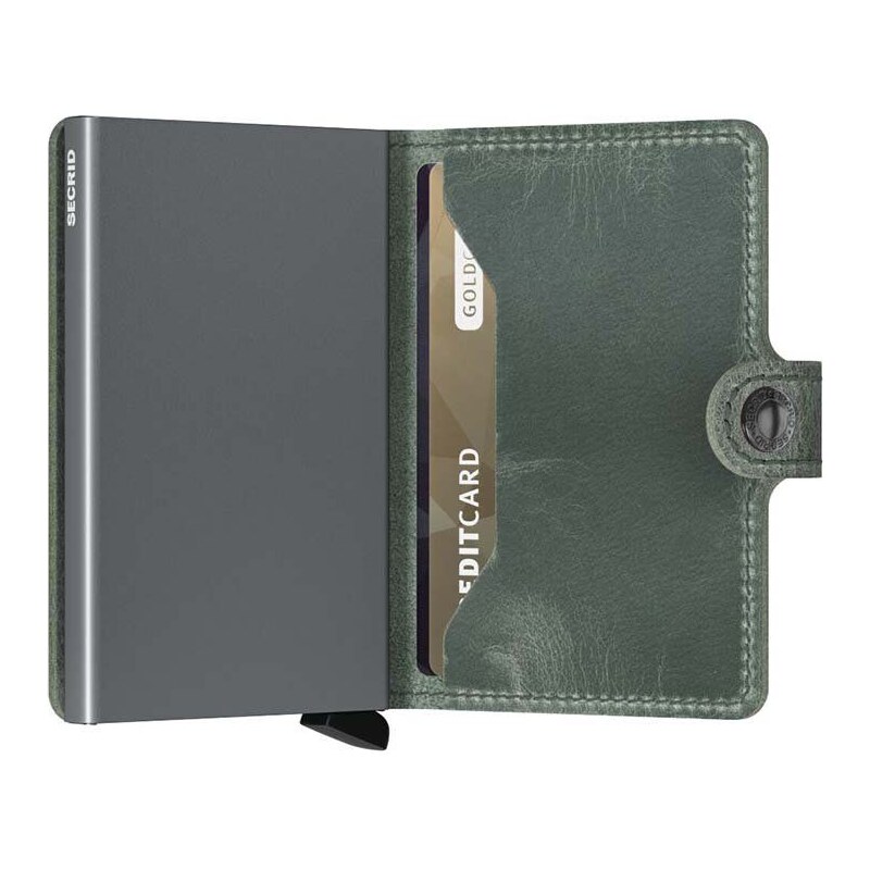 Кожен портфейл Secrid Miniwallet Vintage Sage в зелено