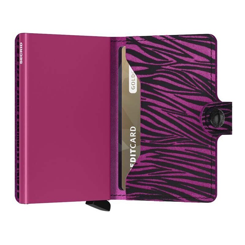 Кожен портфейл Secrid Miniwallet Zebra Fuchsia в розово