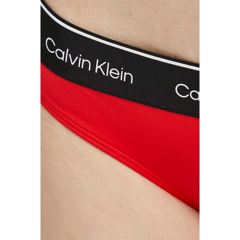Долнище на бански Calvin Klein в червено с меки чашки KW0KW02428