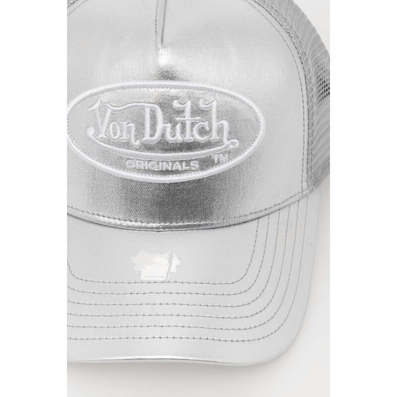 Шапка с козирка Von Dutch в сребристо с апликация