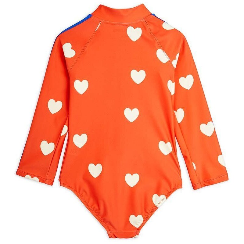 Детски цял бански Mini Rodini Hearts в оранжево 0