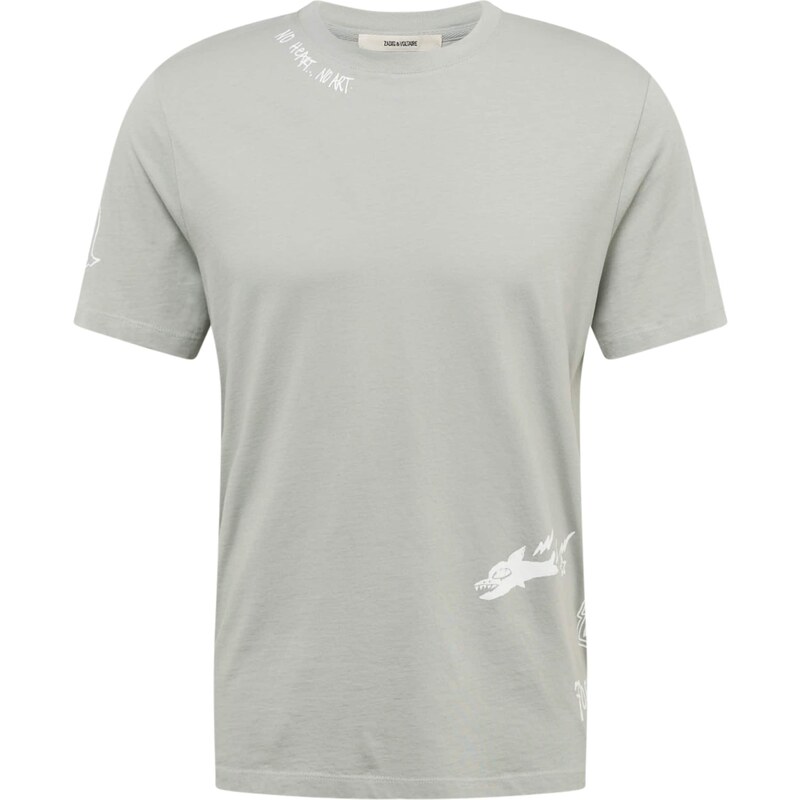 Zadig & Voltaire Тениска светлосиво / бяло