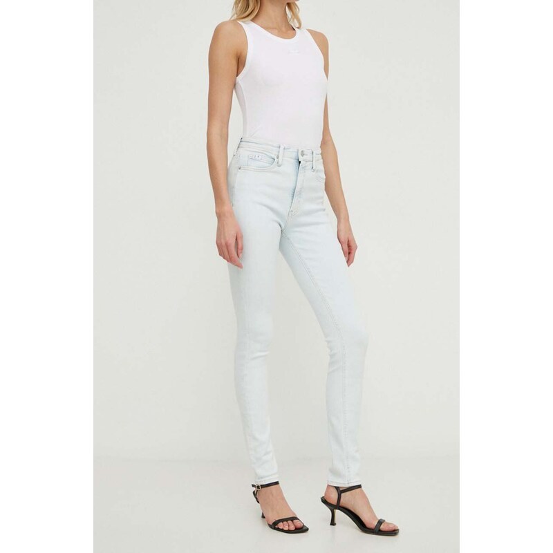 Дънки Calvin Klein Jeans в синьо J20J223308