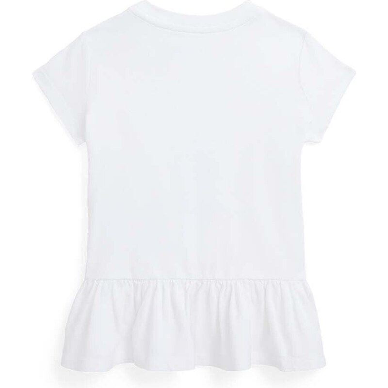 Бебешка памучна тениска Polo Ralph Lauren в бяло