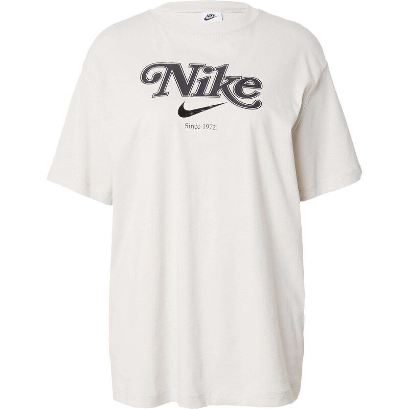 Nike Sportswear Свободна дамска риза светлосиво / черно