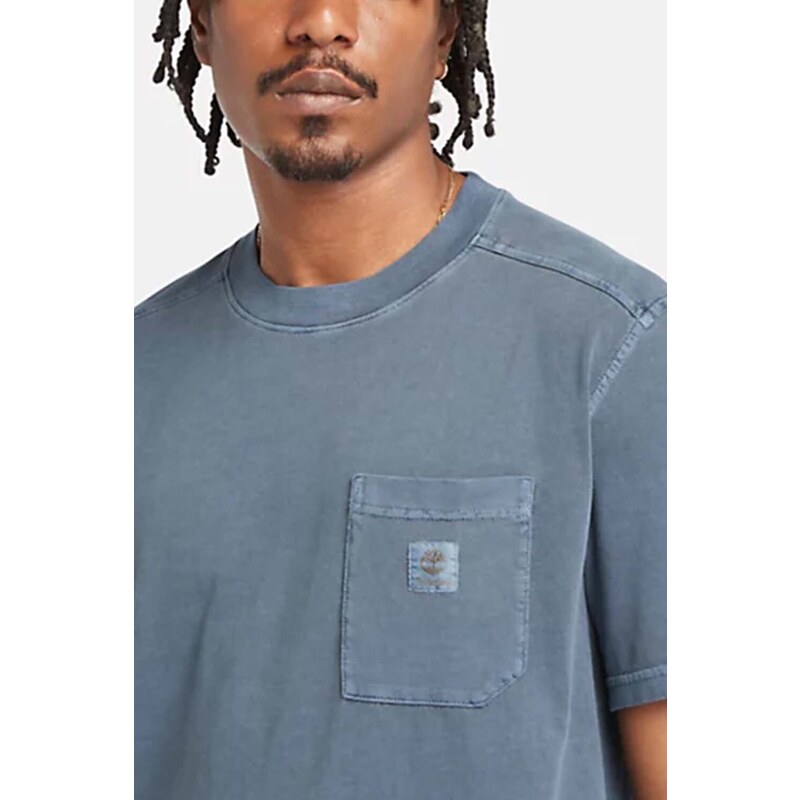 TIMBERLAND T-Shirt Merrymack River Garment Dye Chest Pocket TB0A5VDH4331 410 navy