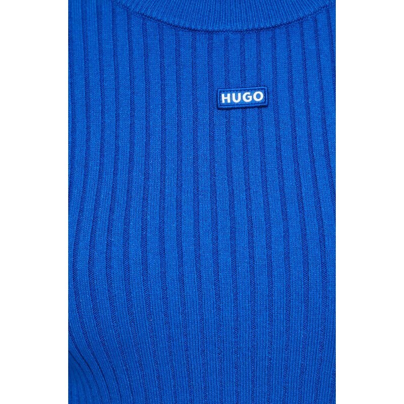 Пуловер Hugo Blue дамски в синьо от лека материя 50514280