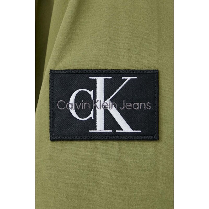 Яке Calvin Klein Jeans в зелено преходен модел с уголемена кройка J30J325316
