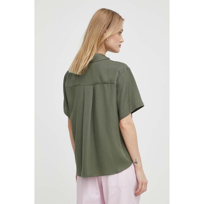 Samsoe Samsoe Риза Samsoe MINA дамска в зелено със стандартна кройка с класическа яка F21200143