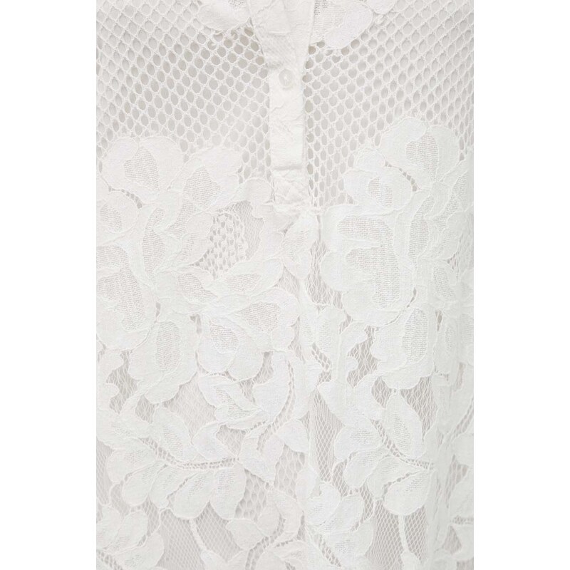 Памучна рокля Herskind Meyer в бяло среднодълга с уголемена кройка 5179129