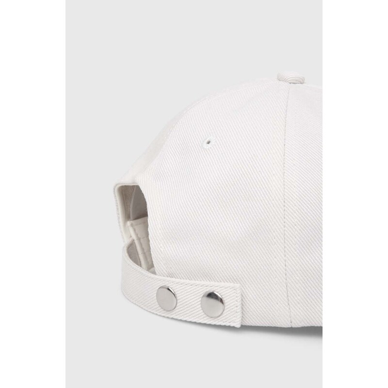 Памучна шапка с козирка Calvin Klein в бежово с апликация K50K510661