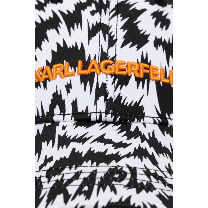Памучна шапка с козирка Karl Lagerfeld с десен
