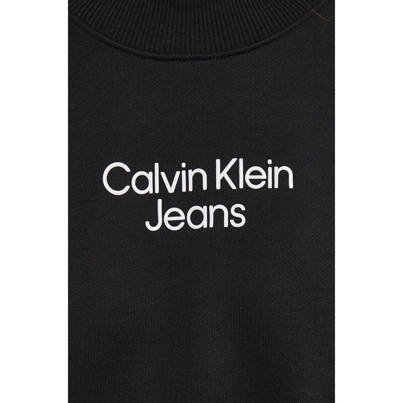 Памучен суичър Calvin Klein Jeans в черно с принт J20J221466