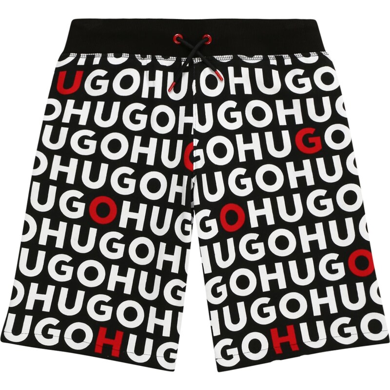 HUGO Red Панталон червено / черно / бяло