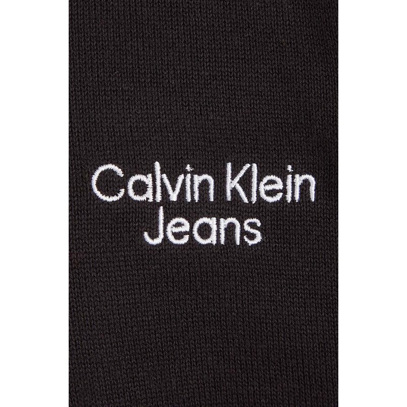 Детски пуловер Calvin Klein Jeans в черно