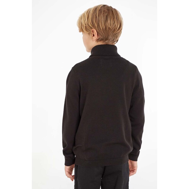 Детски пуловер Calvin Klein Jeans в черно