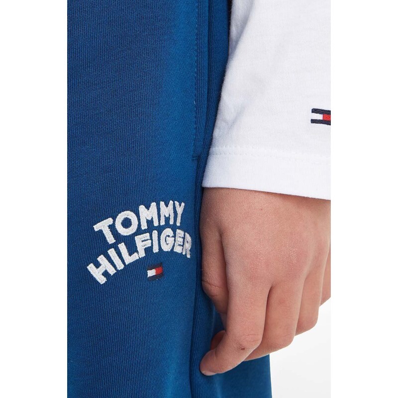 Детски спортен панталон Tommy Hilfiger в синьо с апликация
