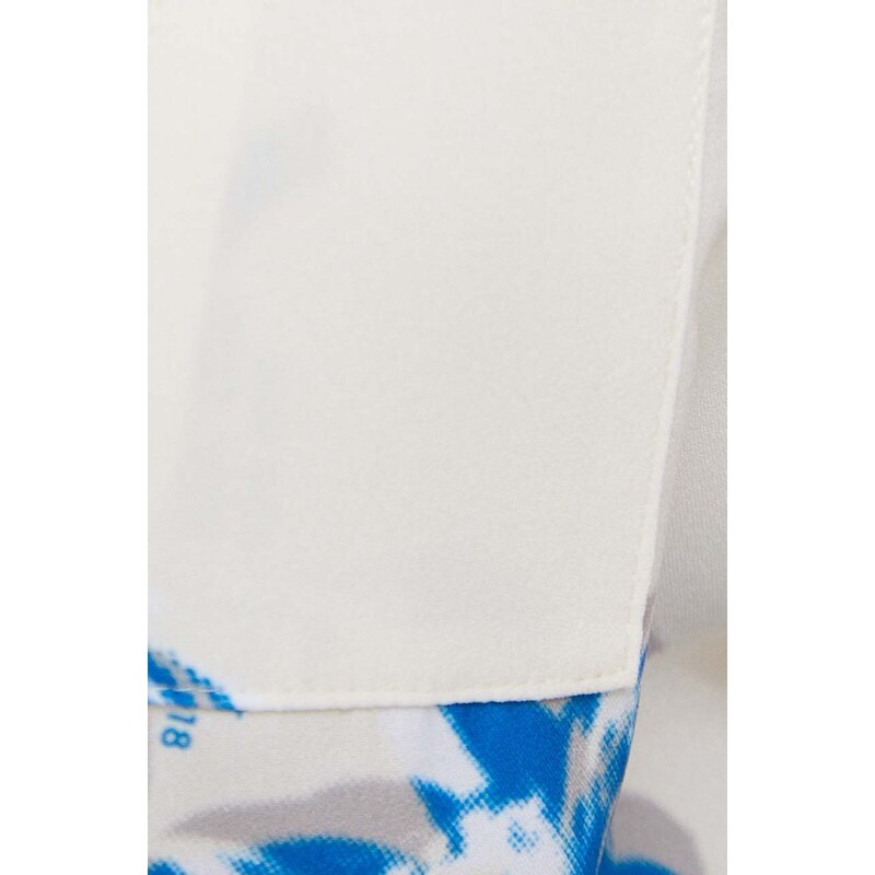Риза Calvin Klein дамска в бяло със стандартна кройка с класическа яка K20K207031