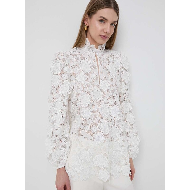 Блуза Luisa Spagnoli в бяло с изчистен дизайн