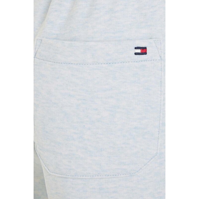 Детски памучен спортен панталон Tommy Hilfiger в синьо с изчистен дизайн