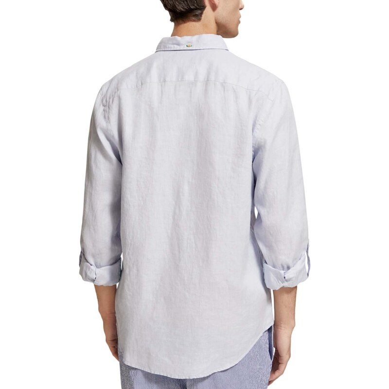 SCOTCH & SODA Риза Linen With Roll-Up 177150 SC6867 shirt blue