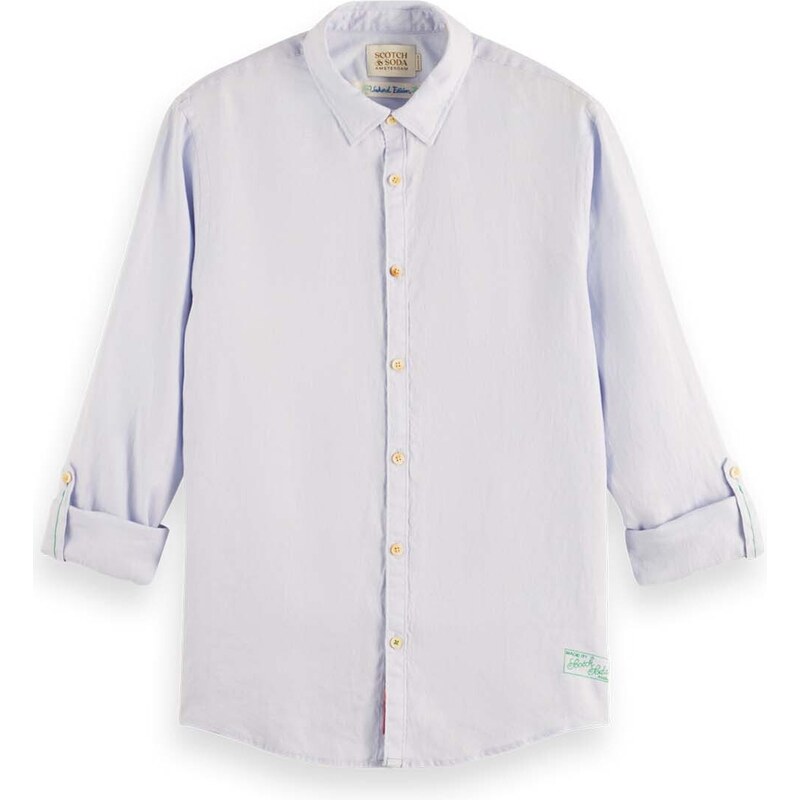 SCOTCH & SODA Риза Linen With Roll-Up 177150 SC6867 shirt blue