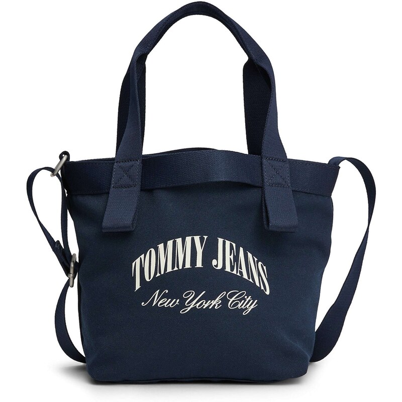 Tommy Jeans "Чанта тип ""Shopper""" нейви синьо / бяло