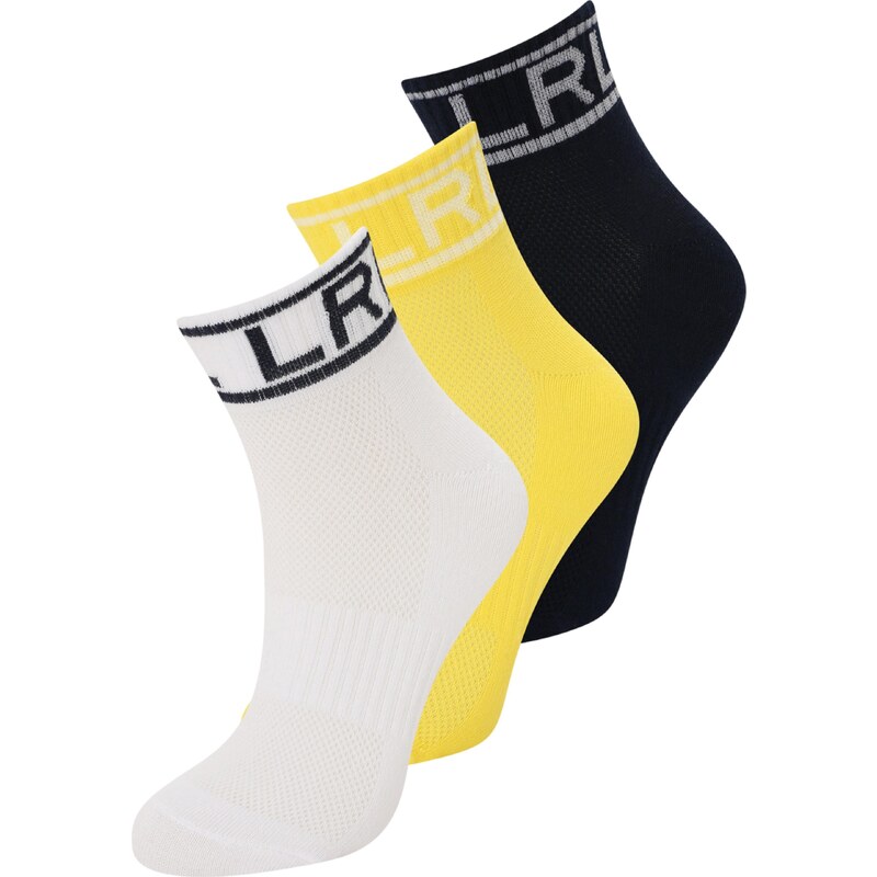 Lauren Ralph Lauren Къси чорапи жълто / черно / бяло