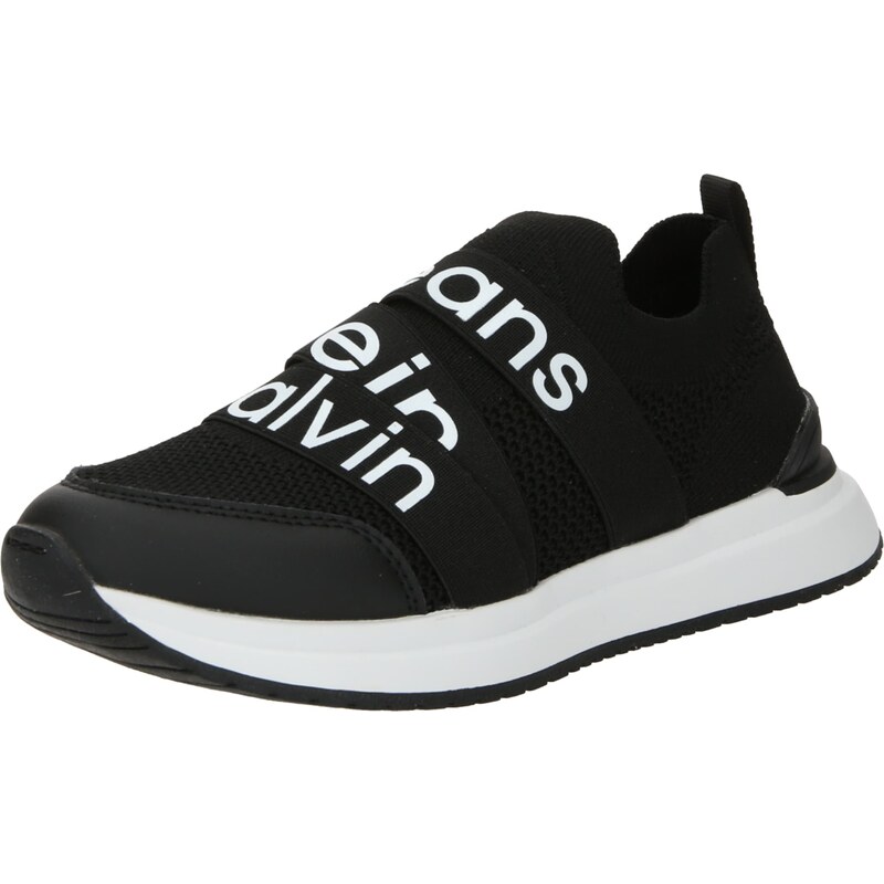 Calvin Klein Jeans Спортни обувки черно / бяло
