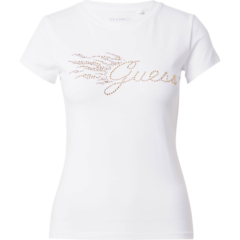 GUESS Тениска злато / сребърно / бяло