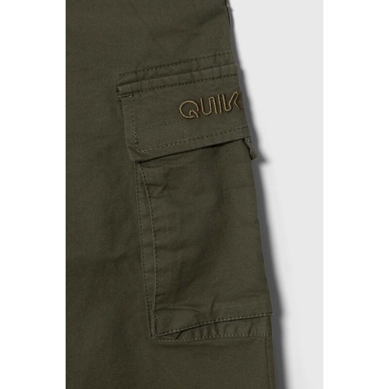 Детски панталон Quiksilver UPCARGO в зелено с изчистен дизайн