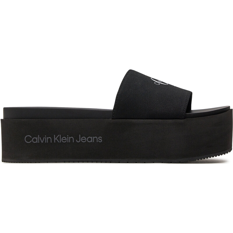 Чехли Calvin Klein Jeans Flatform Sandal Met YW0YW01036 Black BDS