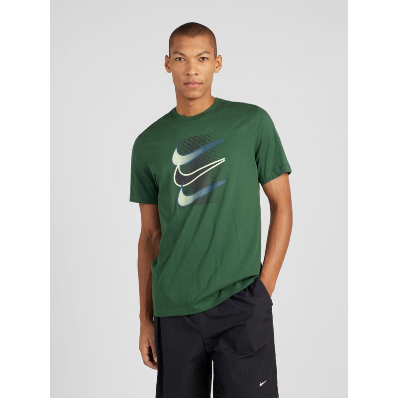 Nike Sportswear Тениска Swoosh нейви синьо тъмнозелено черно 