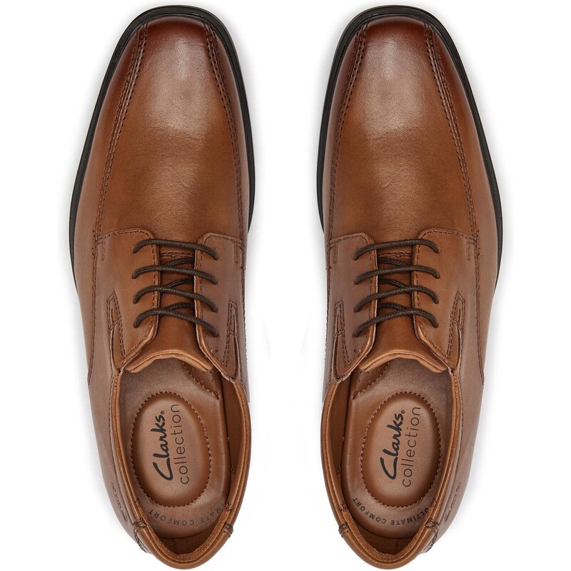 Обувки Clarks Tilden Walk 261300957 Dark Tan Leather