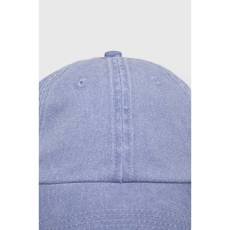 Samsoe Samsoe Памучна шапка с козирка Samsoe в синьо с изчистен дизайн U24100012