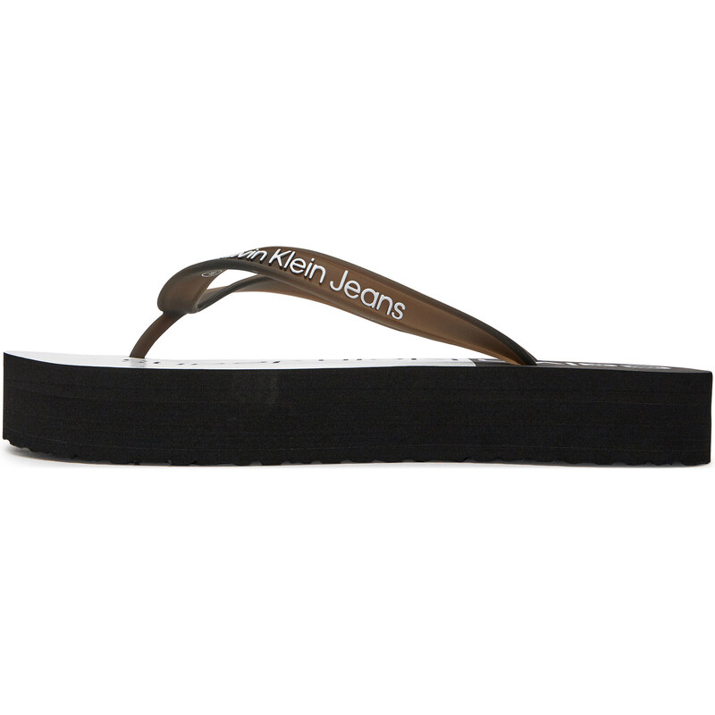 Джапанки Calvin Klein Jeans Beach Sandal Flatform Monologo YW0YW01617 Black/Bright White 0GM
