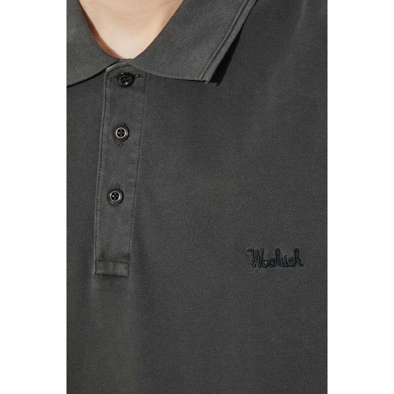Тениска с яка Woolrich Mackinack Polo в сиво с изчистен дизайн CFWOPO0065MRUT1483