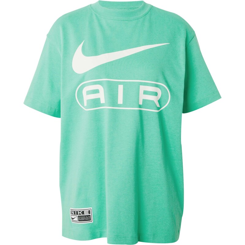 Nike Sportswear Свободна дамска риза 'AIR' нефритено зелено / бяло