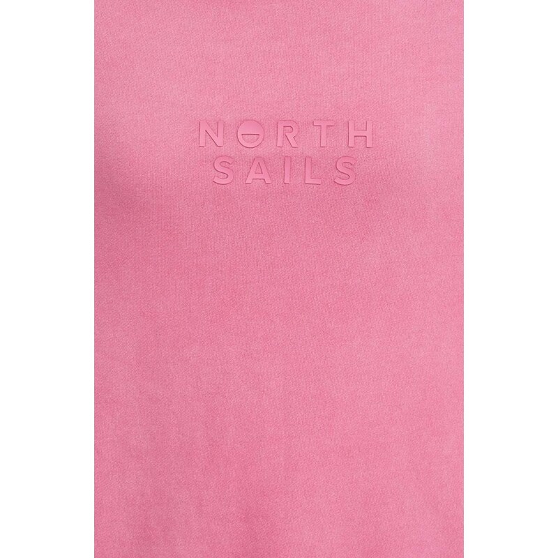 Памучен суичър North Sails в розово с принт 091900