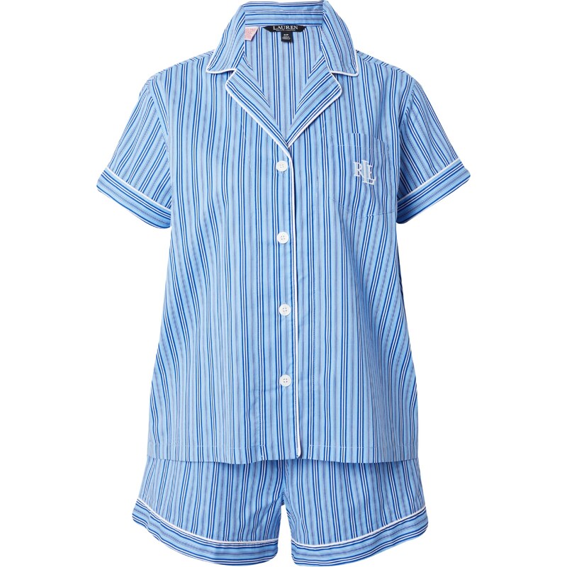 Lauren Ralph Lauren Пижама нейви синьо / светлосиньо / мръсно бяло