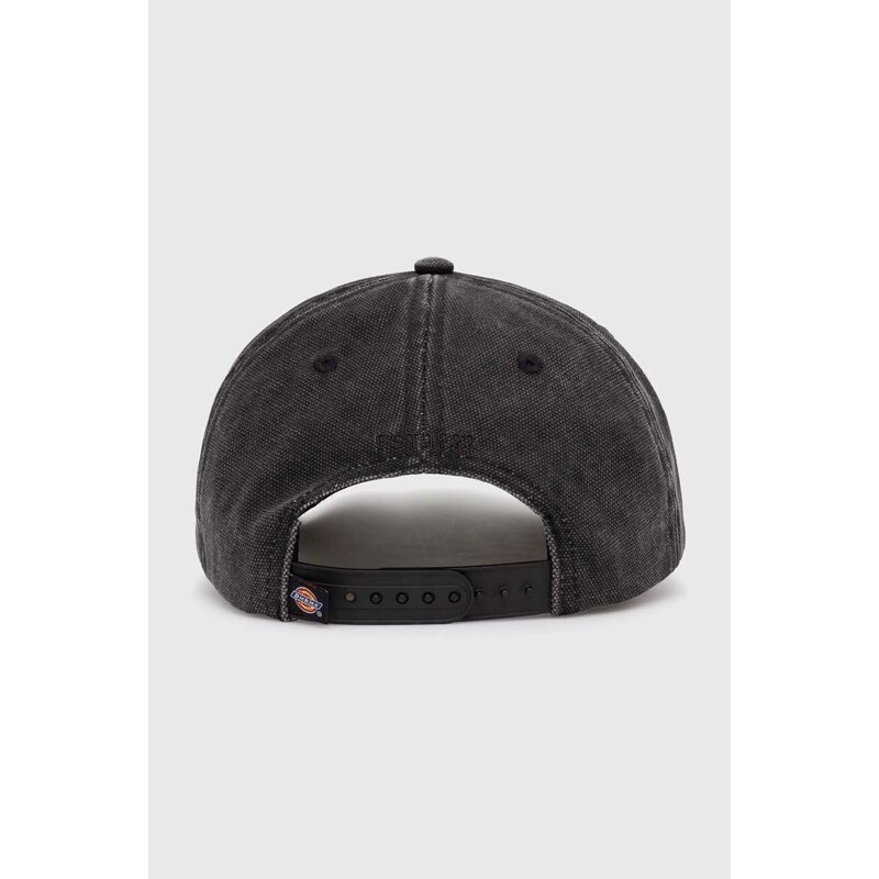 Памучна шапка с козирка Dickies в черно с апликация