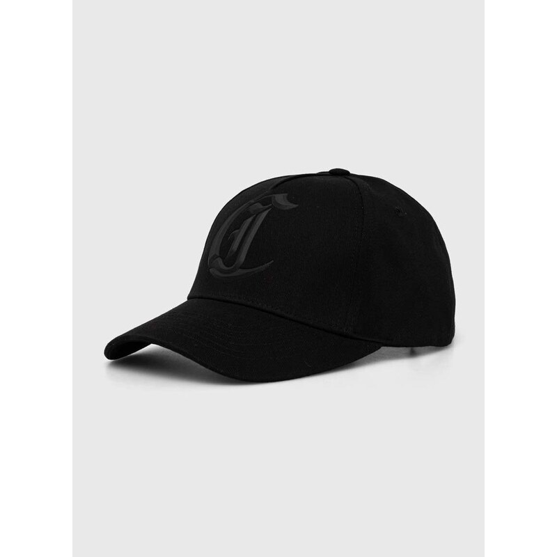 Памучна шапка с козирка Just Cavalli в черно с апликация 76RAZK70 ZG242
